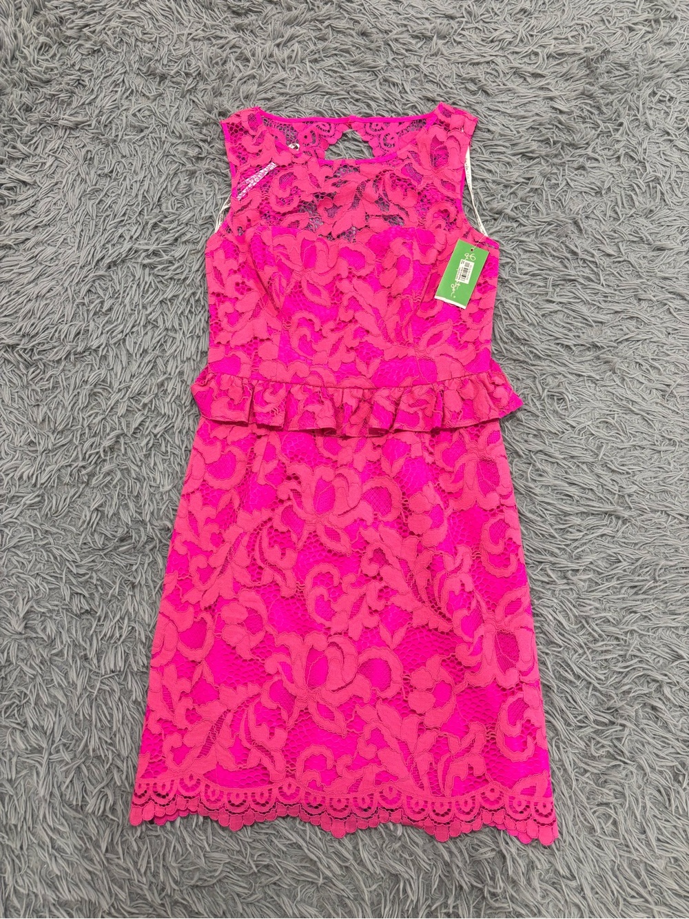 NEW Lilly Pulitzer Womens Kiri Romantic Corded Lace Dress Mambo Pink Size 8 Date